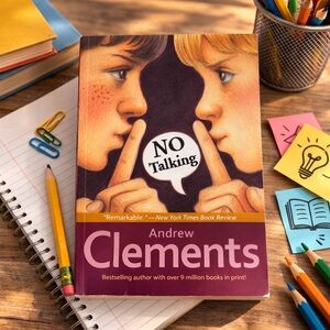 NO TALKING Book Paperback Fiction by Andrew Clements Atheneum Books Ages 8-12